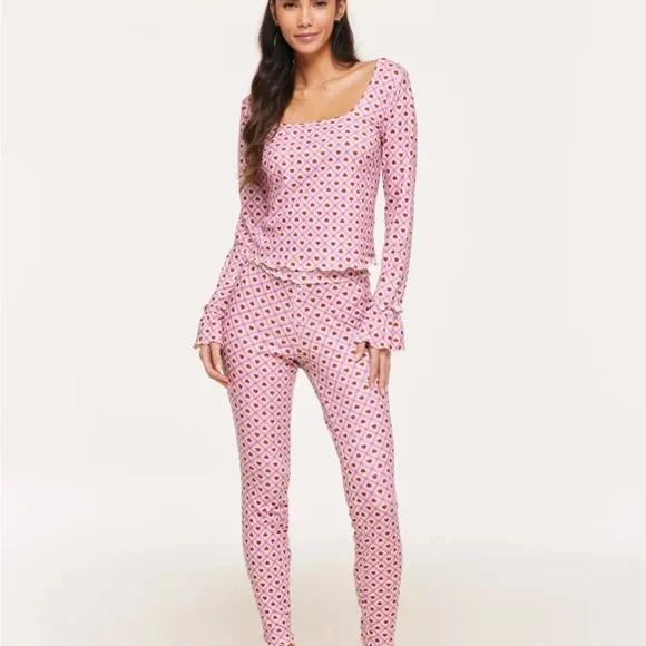 Adore Me Pajama Set in Pink and Red - Picture 13 of 15